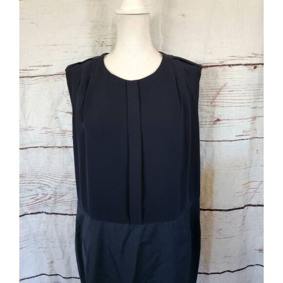 Boss Hugo Boss Darlane Wool Blend Sleeveless Navy Blue Dress Size 14 - Picture 4 of 7